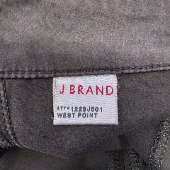 J Brand West Point Green Zipper Skinny Jeans Stretch Pants Size 26 - Picture 12 of 13